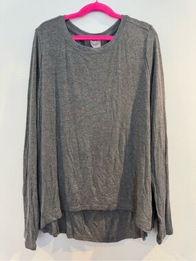Athleta Charcoal Grey Ribbed Long Sleeve High-Low Women's Top